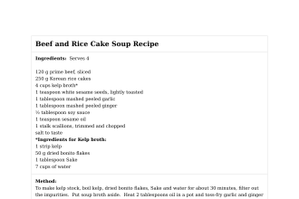 Beef and Rice Cake Soup Recipe