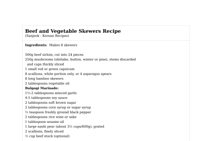 Beef and Vegetable Skewers Recipe