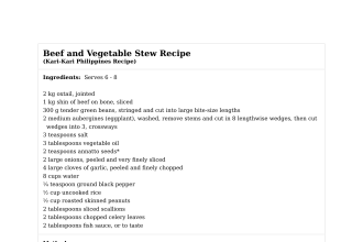 Beef and Vegetable Stew Recipe