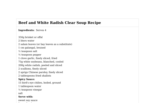 Beef and White Radish Clear Soup Recipe