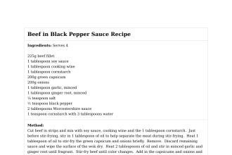 Beef in Black Pepper Sauce Recipe