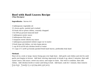 Beef with Basil Leaves Recipe