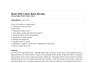 Beef with Lotus Root Recipe