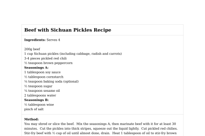 Beef with Sichuan Pickles Recipe