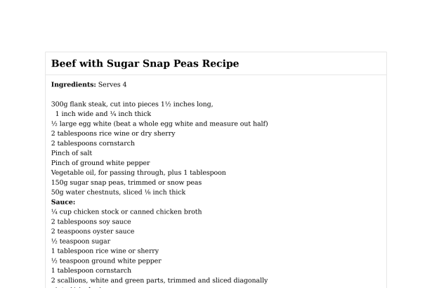 Beef with Sugar Snap Peas Recipe