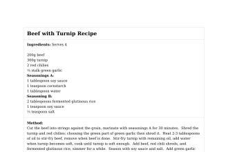 Beef with Turnip Recipe