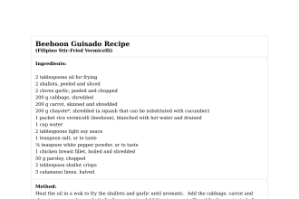 Beehoon Guisado Recipe