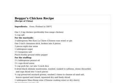 Beggar's Chicken Recipe