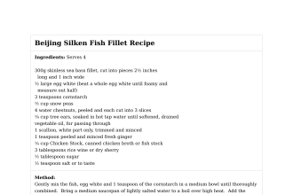 Beijing Silken Fish Fillet Recipe