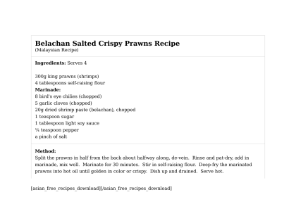 Belachan Salted Crispy Prawns Recipe