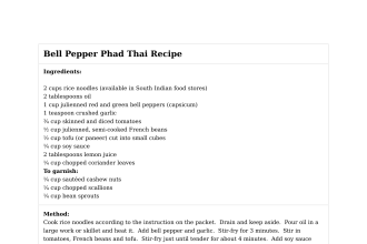 Bell Pepper Phad Thai Recipe