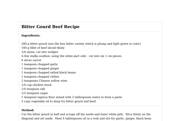 Bitter Gourd Beef Recipe
