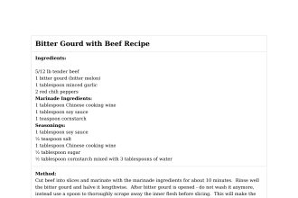 Bitter Gourd with Beef Recipe