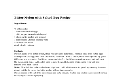 Bitter Melon with Salted Egg Recipe
