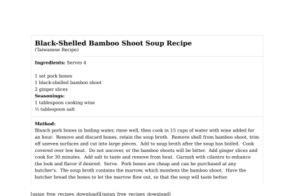Black-Shelled Bamboo Shoot Soup Recipe