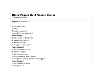 Black Pepper Beef Noodle Recipe