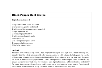 Black Pepper Beef Recipe