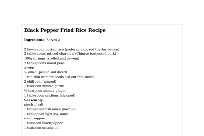 Black Pepper Fried Rice Recipe
