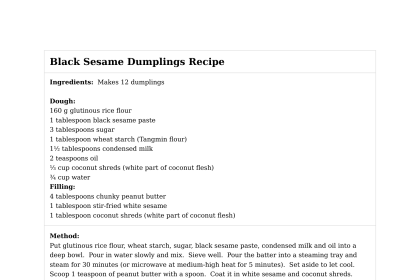 Black Sesame Dumplings Recipe