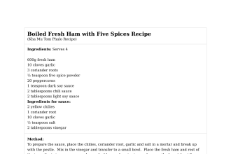 Boiled Fresh Ham with Five Spices Recipe