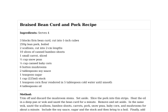 Braised Bean Curd and Pork Recipe