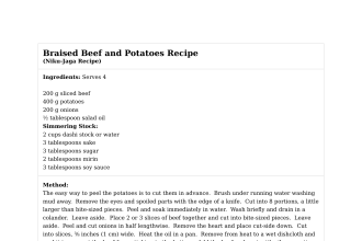 Braised Beef and Potatoes Recipe