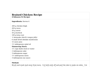 Braised Chicken Recipe