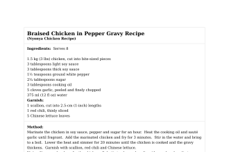 Braised Chicken in Pepper Gravy Recipe