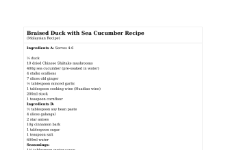 Braised Duck with Sea Cucumber Recipe