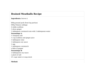 Braised Meatballs Recipe