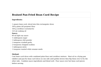 Braised Pan-Fried Bean Curd Recipe