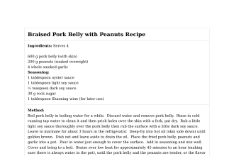 Braised Pork Belly with Peanuts Recipe