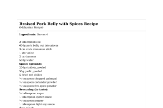 Braised Pork Belly with Spices Recipe