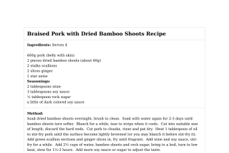Braised Pork with Dried Bamboo Shoots Recipe