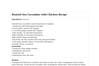 Braised Sea Cucumber with Chicken Recipe