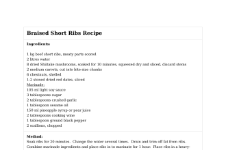 Braised Short Ribs Recipe