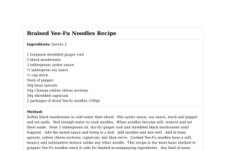 Braised Yee-Fu Noodles Recipe