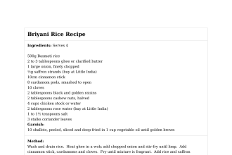 Briyani Rice Recipe