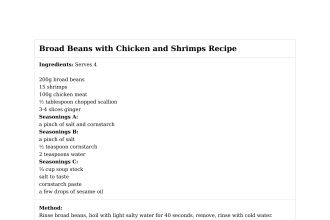 Broad Beans with Chicken and Shrimps Recipe