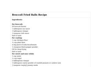 Broccoli Fried Balls Recipe