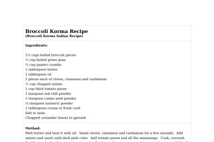 Broccoli Korma Recipe
