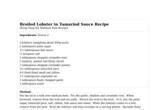 Broiled Lobster in Tamarind Sauce Recipe