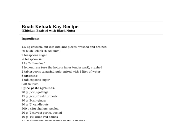 Buah Keluak Kay Recipe