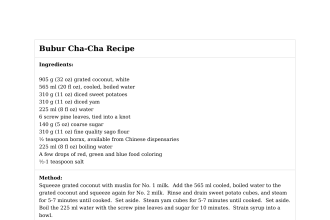 Bubur Cha-Cha Recipe