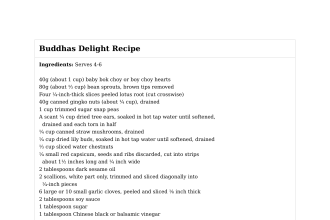 Buddhas Delight Recipe