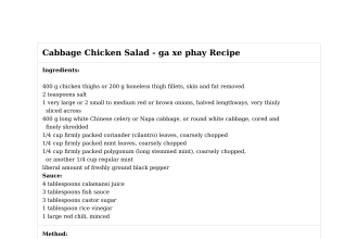 Cabbage Chicken Salad - ga xe phay Recipe
