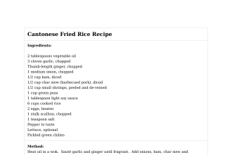 Cantonese Fried Rice Recipe