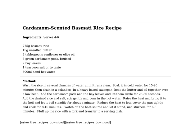 Cardamom-Scented Basmati Rice Recipe