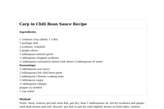Carp in Chili Bean Sauce Recipe