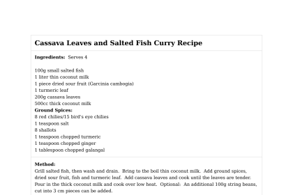 Cassava Leaves and Salted Fish Curry Recipe